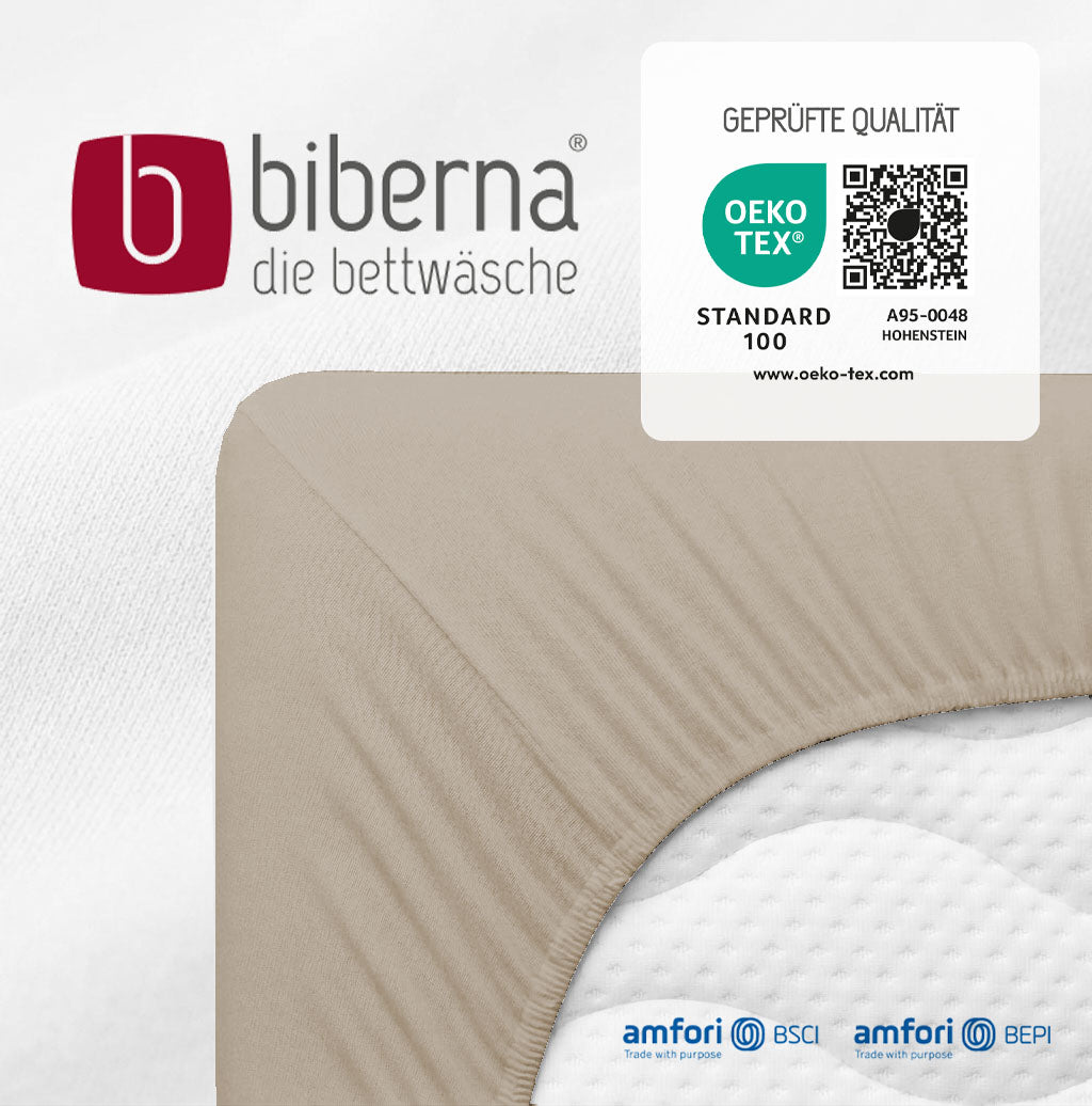 biberna Jersey-Elastic-Boxspring Spannbetttuch – geprüfte Qualität, OEKO-TEX Standard 100
