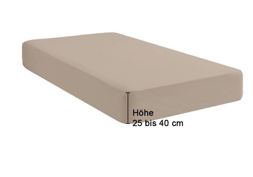 biberna Jersey-Elastic-Boxspring Spannbetttuch – Steghöhe