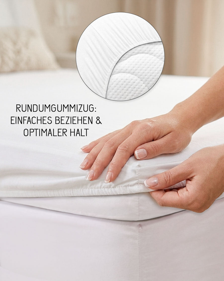 biberna Jersey-Elastic-Topper Spannbetttuch – Rundumgummizug für optimalen Halt