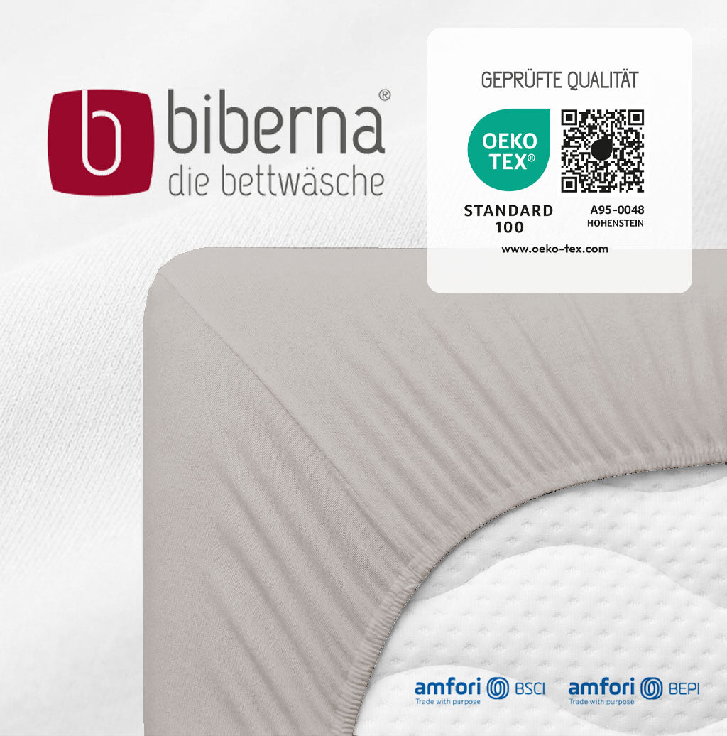 biberna Jersey-Elastic-Topper Spannbetttuch – geprüfte Qualität, OEKO-TEX Standard 100