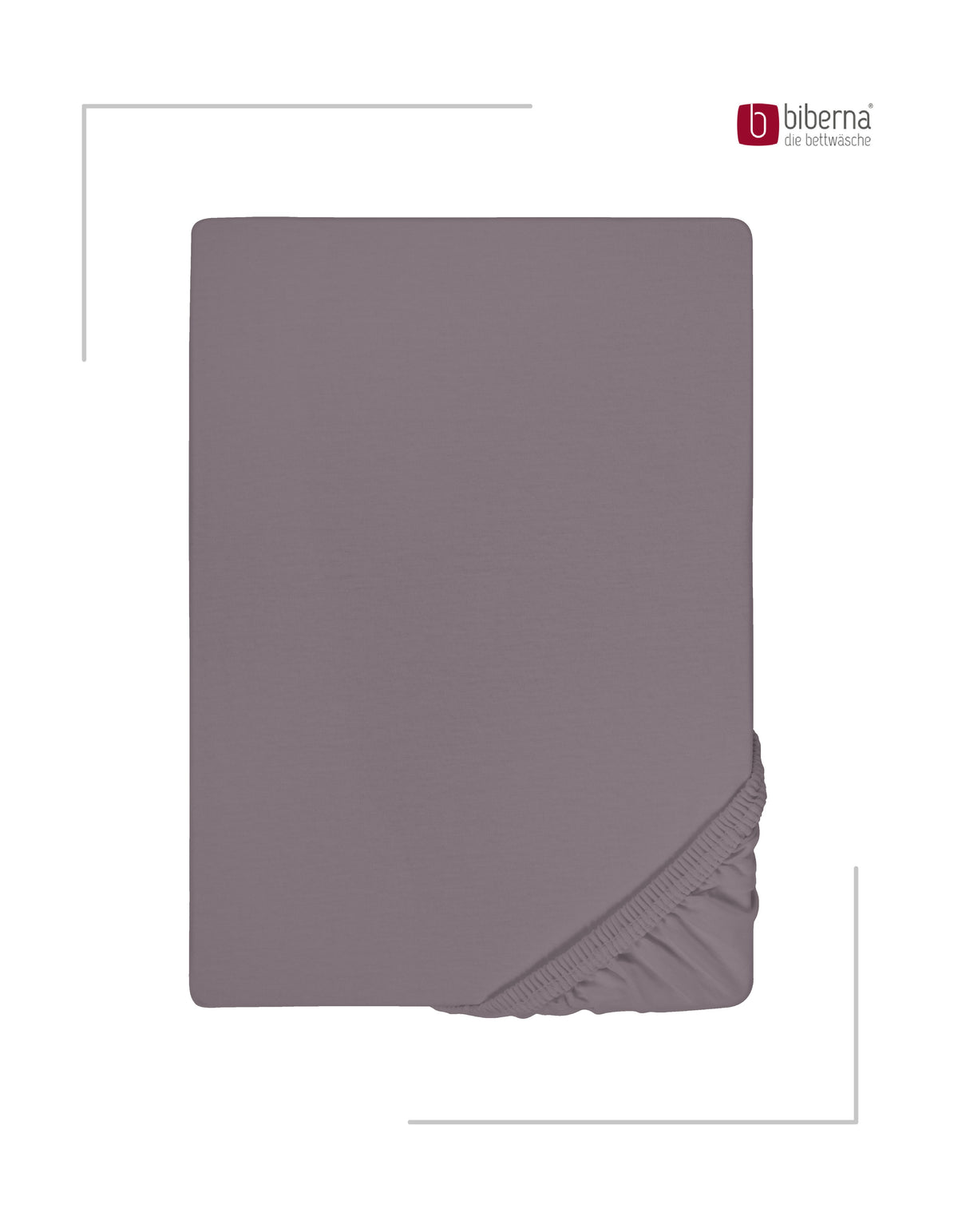 biberna Jersey-Elastic-Topper Spannbetttuch – Silber/Grau, Produktansicht