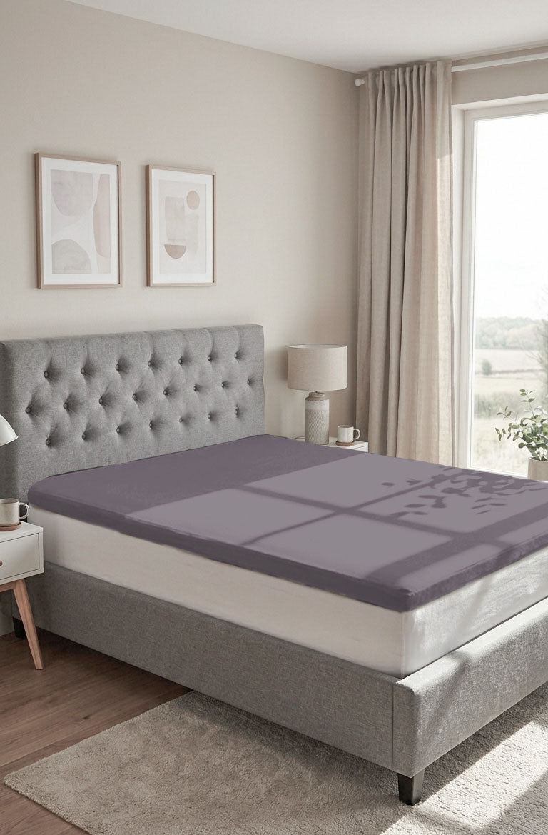 biberna Jersey-Elastic-Topper Spannbetttuch – Silber/Grau im Schlafzimmer