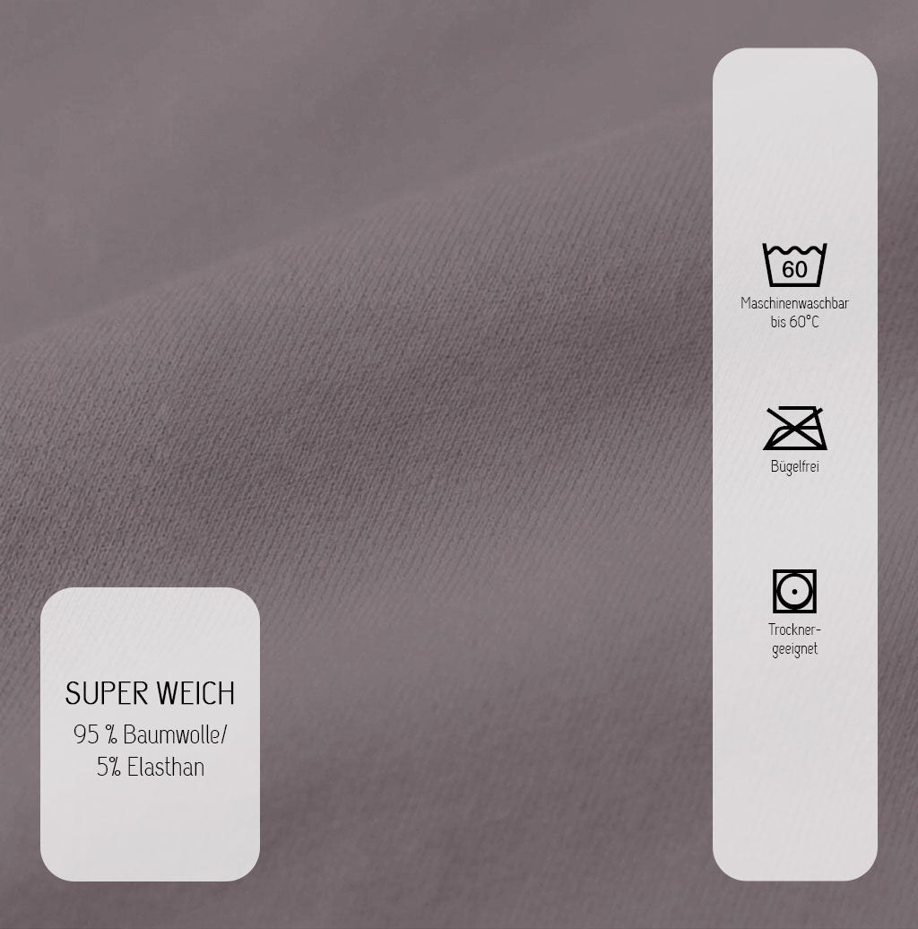 biberna Jersey-Elastic-Topper Spannbetttuch – Materialdetail Silber/Grau