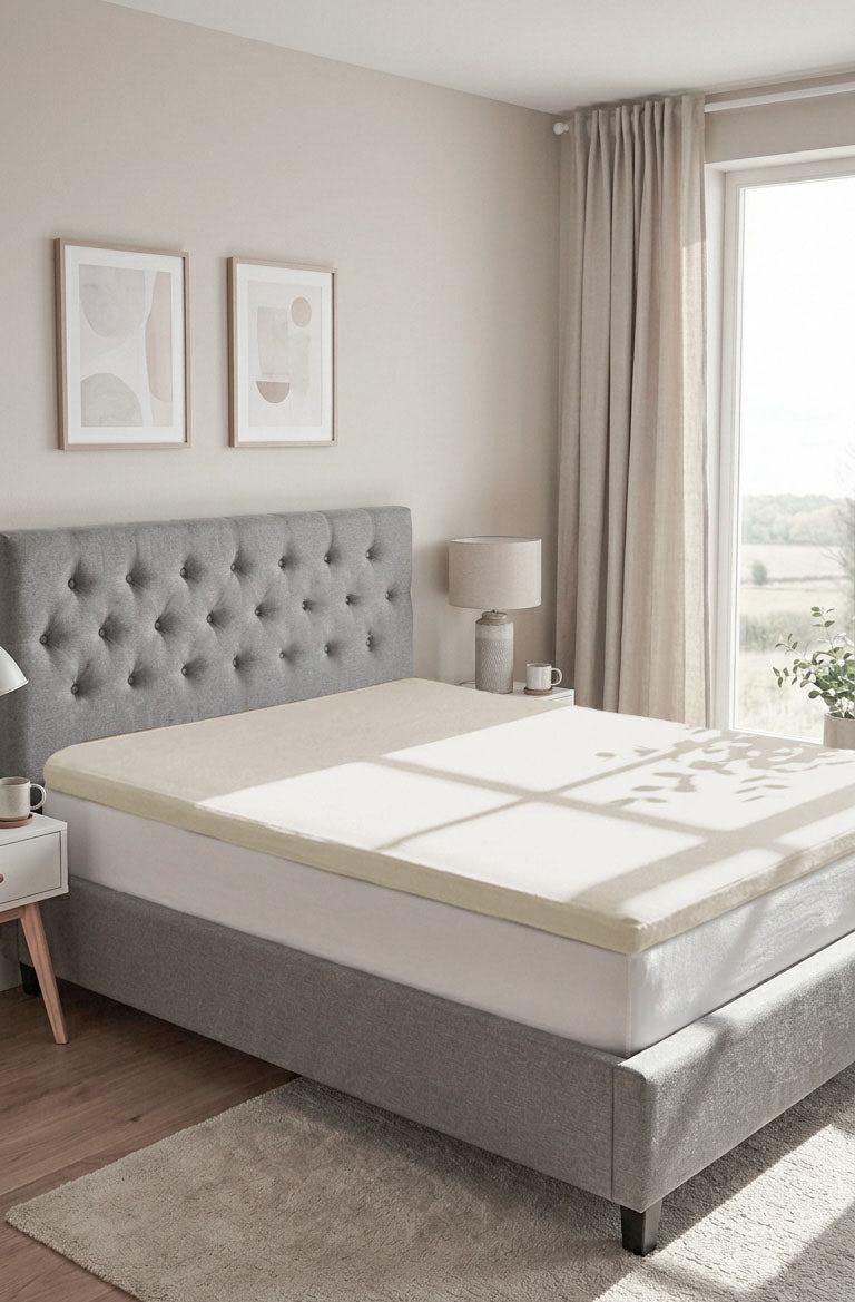 biberna Jersey-Elastic-Topper Spannbetttuch – Grau im Schlafzimmer
