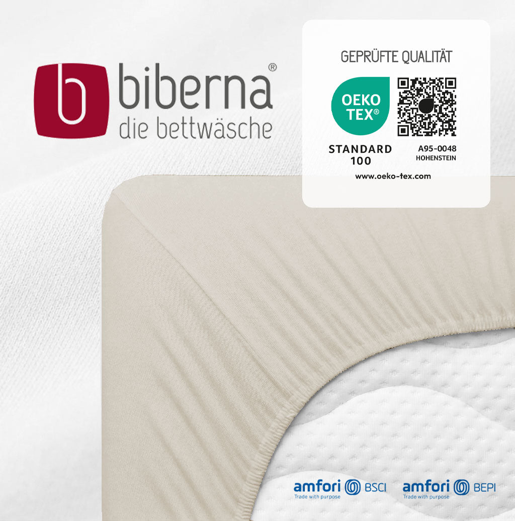 biberna Jersey-Elastic-Topper Spannbetttuch – geprüfte Qualität, OEKO-TEX Standard 100