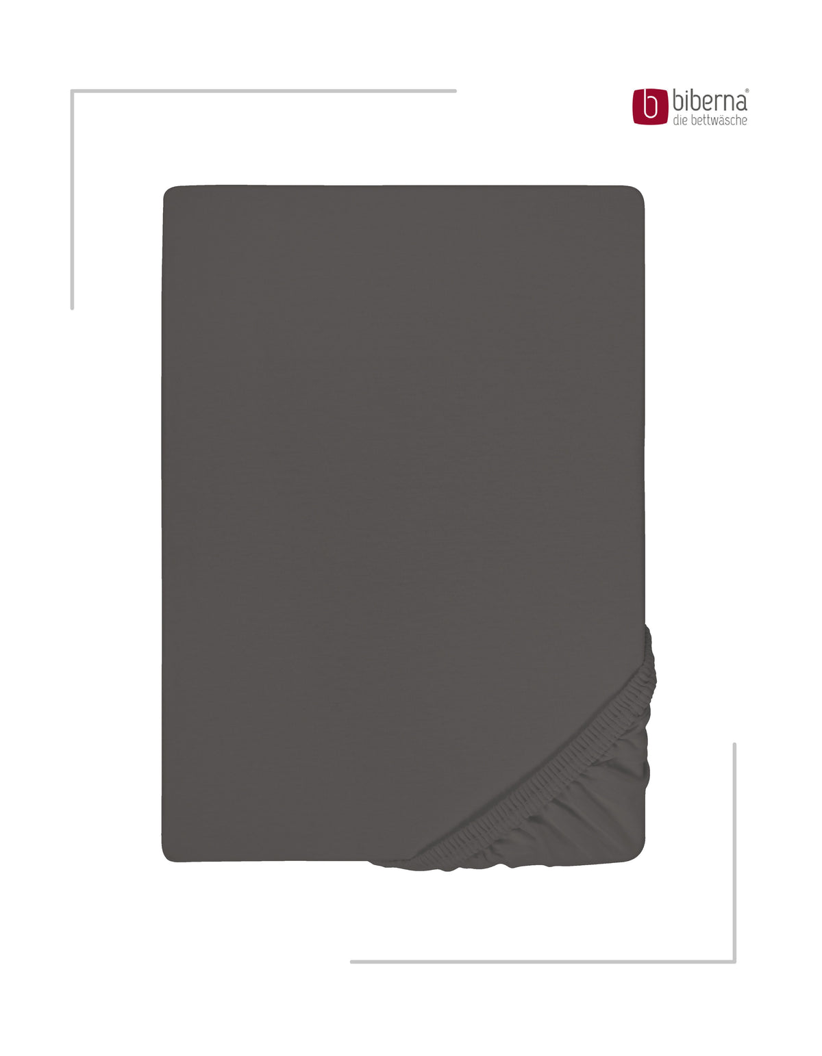 biberna Jersey-Elastic-Topper Spannbetttuch – Dunkelgrau, Produktansicht