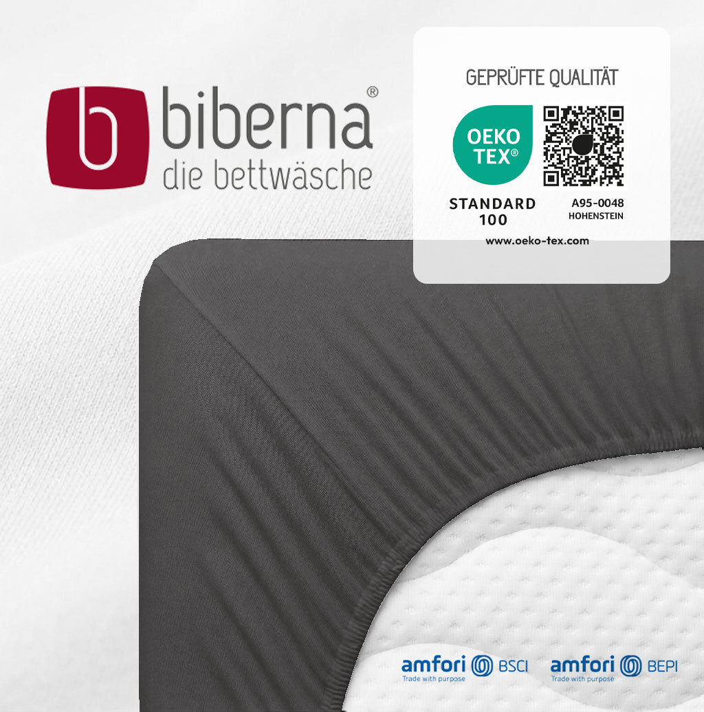 biberna Jersey-Elastic-Topper Spannbetttuch – geprüfte Qualität, OEKO-TEX Standard 100