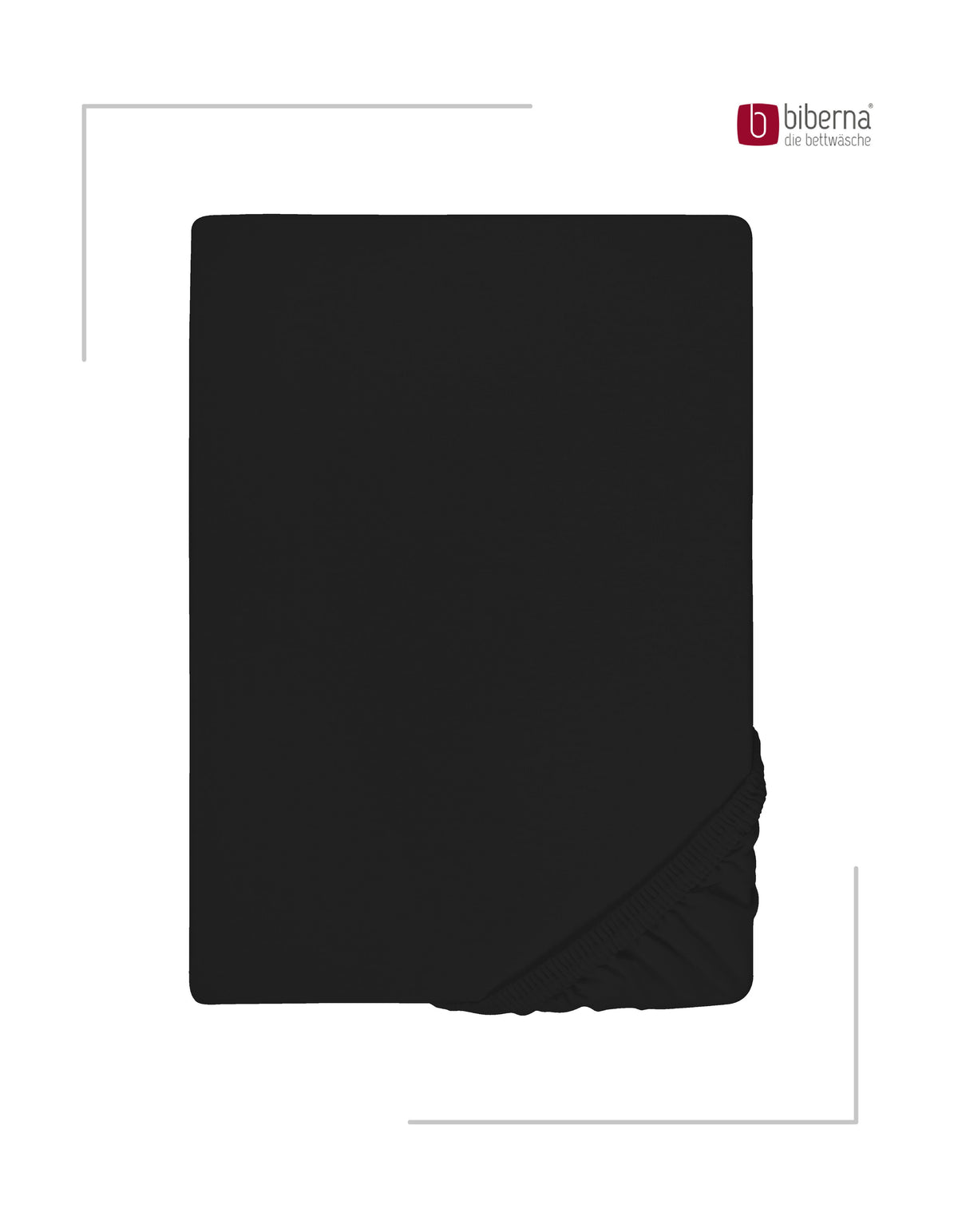 biberna Jersey-Elastic-Topper Spannbetttuch – Schwarz, Produktansicht