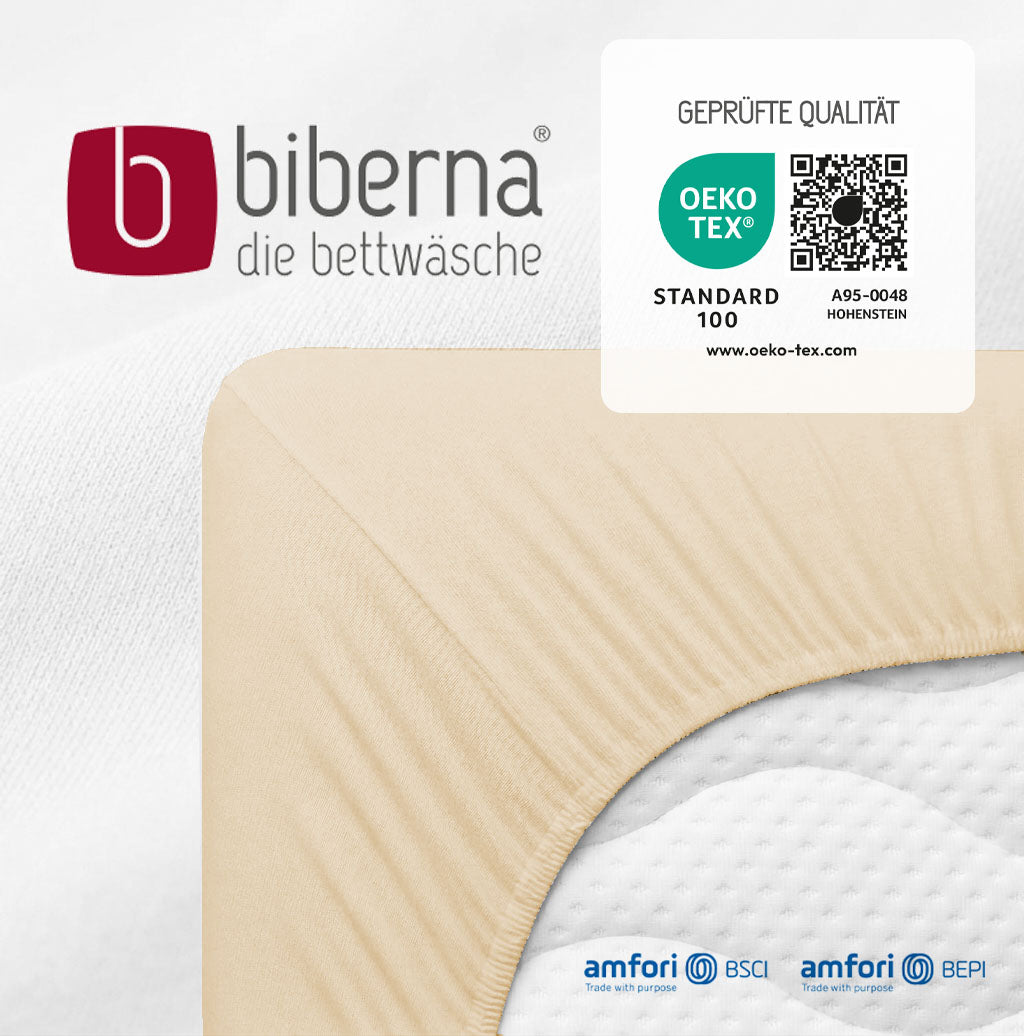 biberna Jersey-Elastic-Topper Spannbetttuch – geprüfte Qualität, OEKO-TEX Standard 100