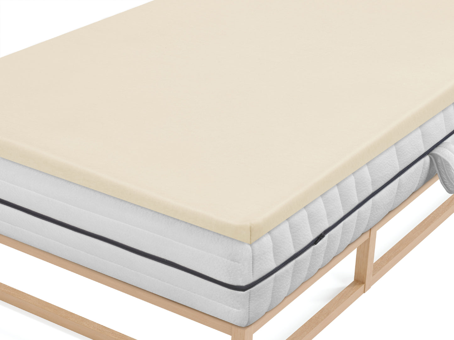 biberna Jersey-Elastic-Topper Spannbetttuch – Detailaufnahme