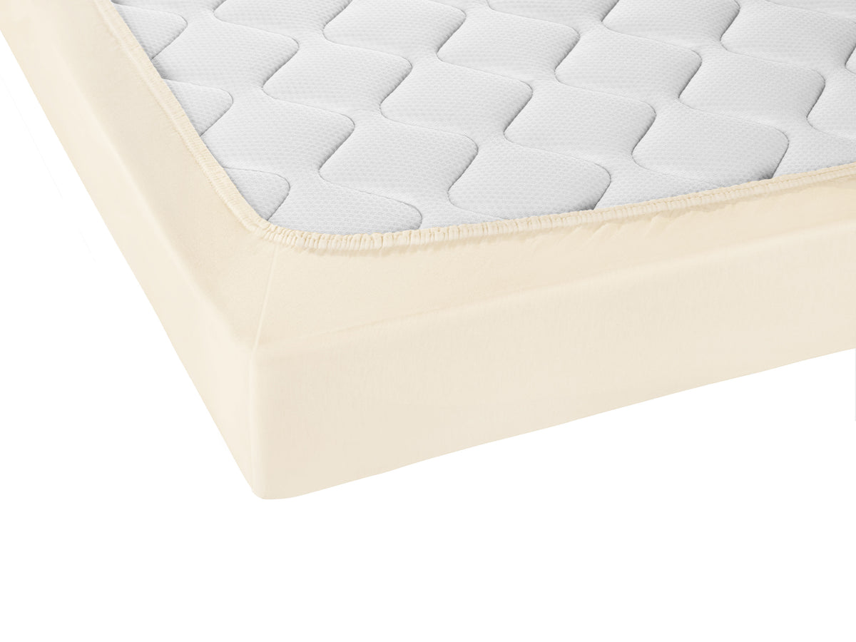 biberna Jersey-Elastic-Topper Spannbetttuch – Detailaufnahme