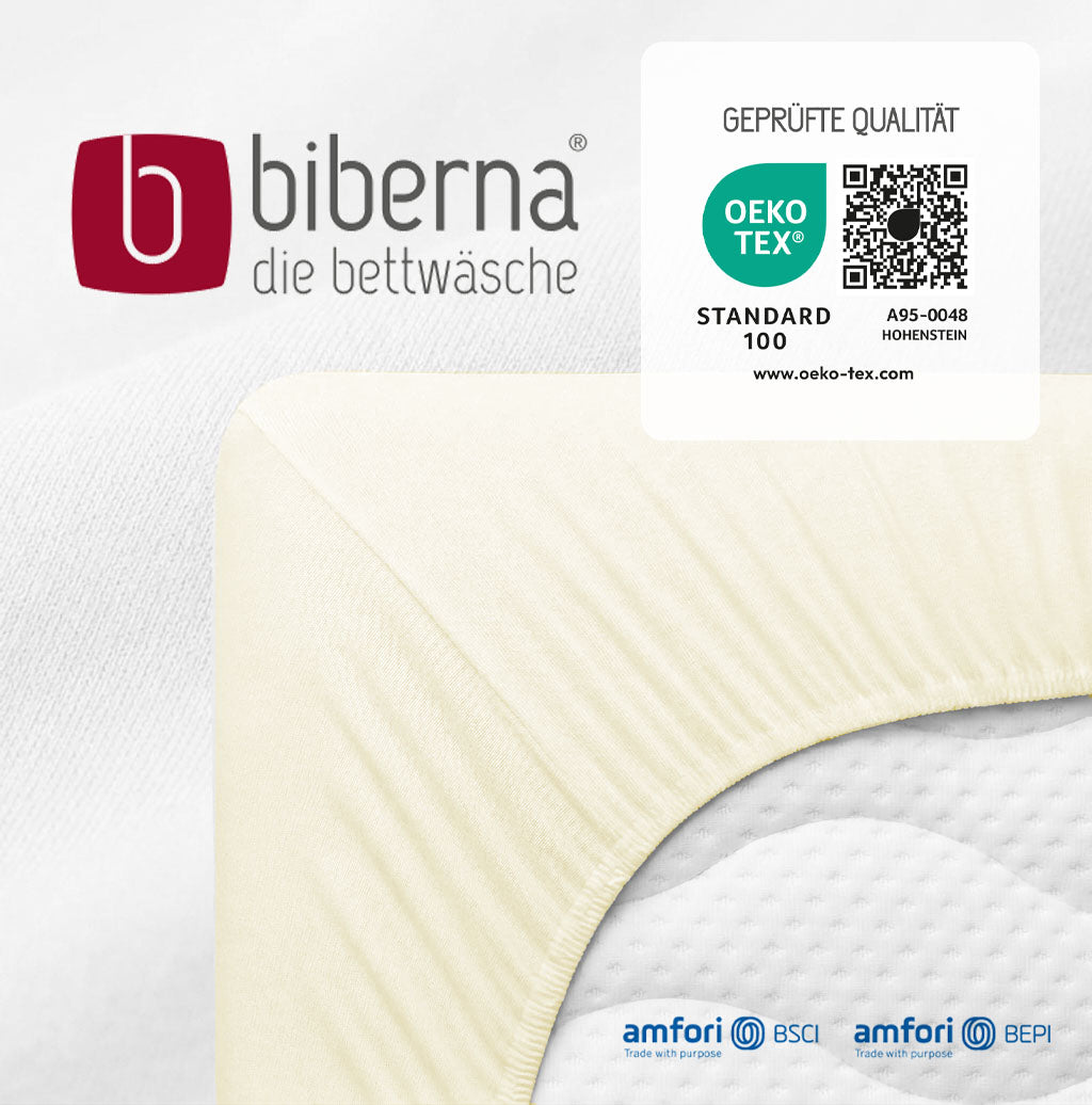 biberna Jersey-Elastic-Topper Spannbetttuch – geprüfte Qualität, OEKO-TEX Standard 100
