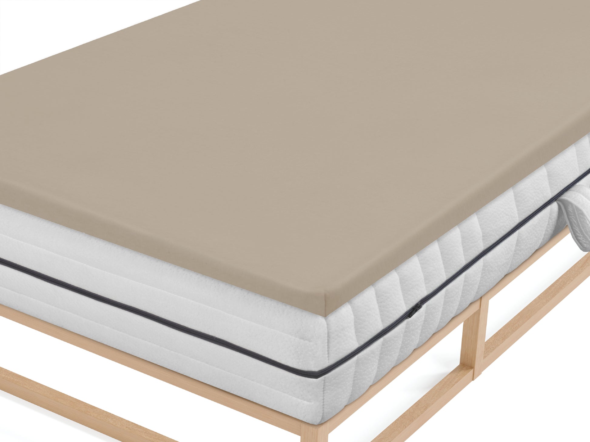 biberna Jersey-Elastic-Topper Spannbetttuch – Detailaufnahme
