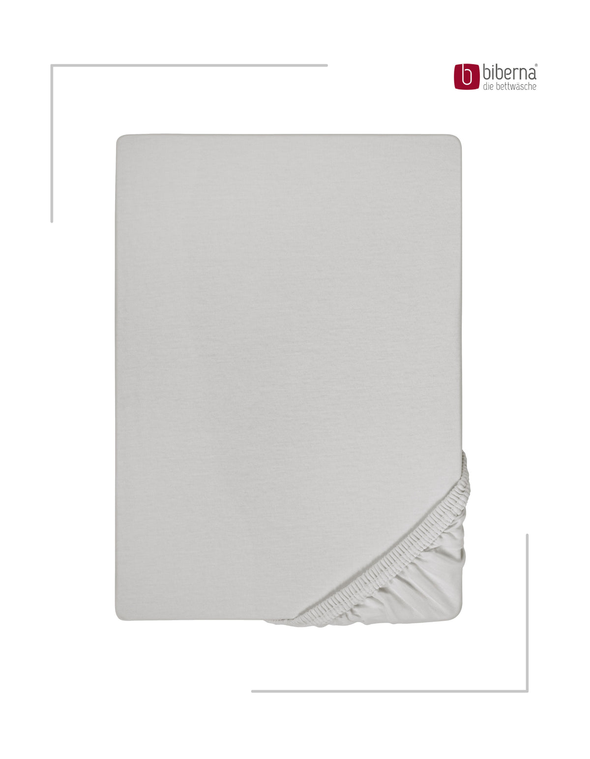 biberna Jersey-Elastic Spannbetttuch – Sturmgrau, Produktansicht