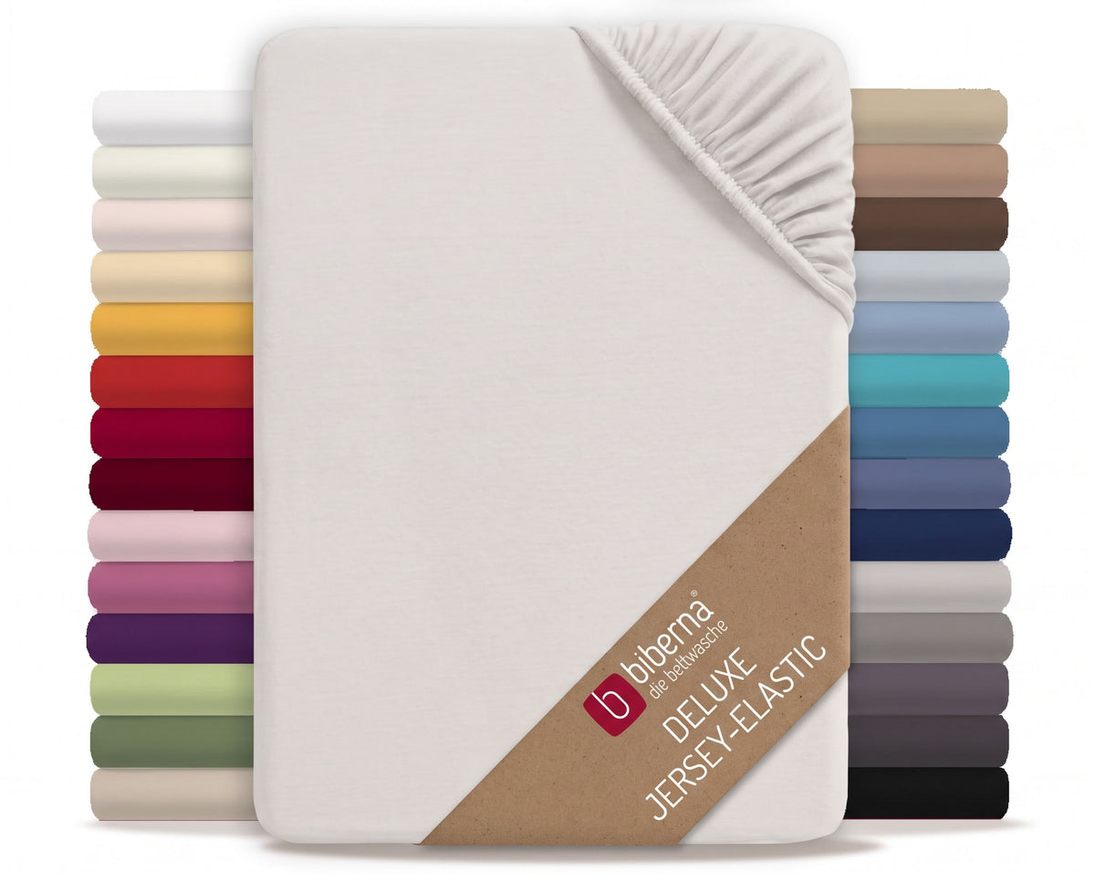 biberna Jersey-Elastic Spannbetttuch – Grau