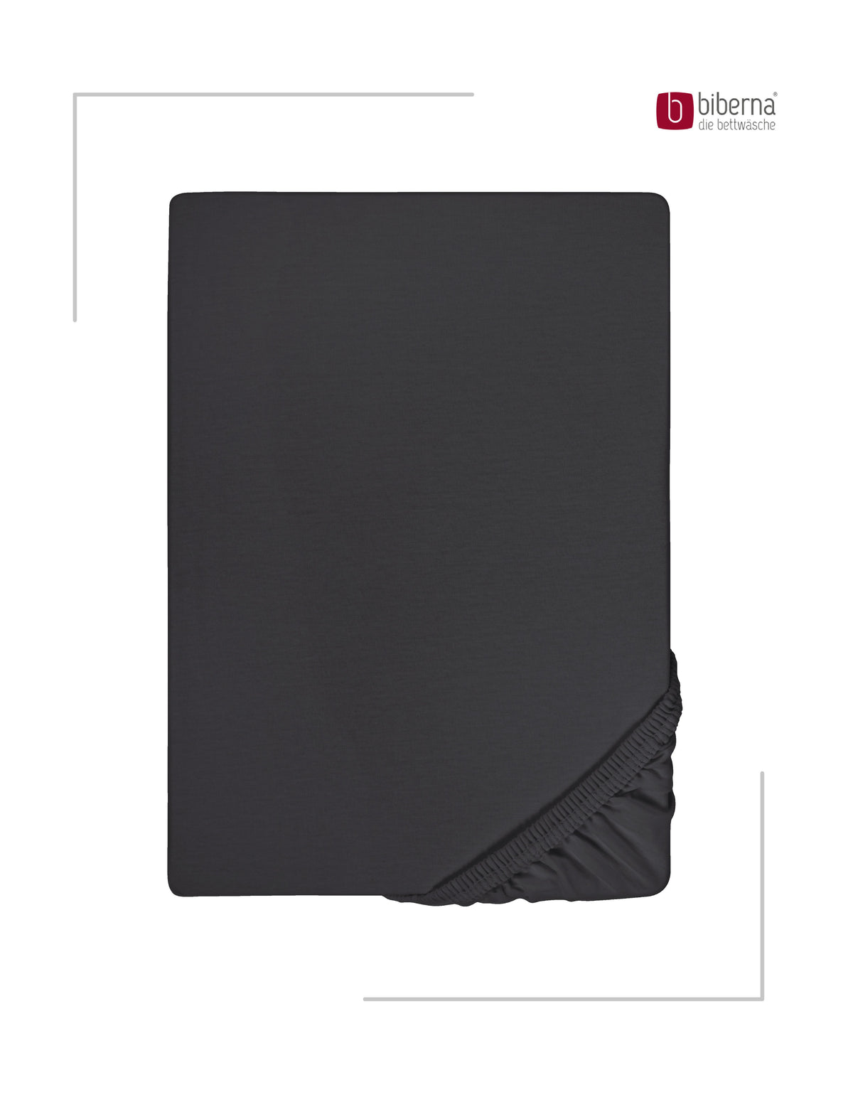 biberna Jersey-Elastic Spannbetttuch – Titanium, Produktansicht