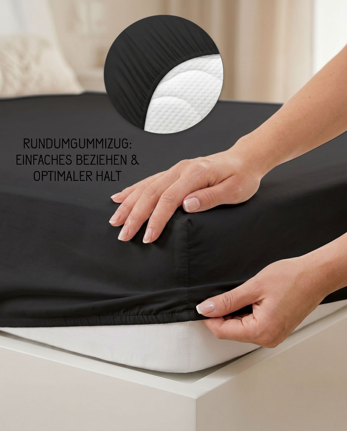 biberna Jersey-Elastic Spannbetttuch – Rundumgummizug für optimalen Halt