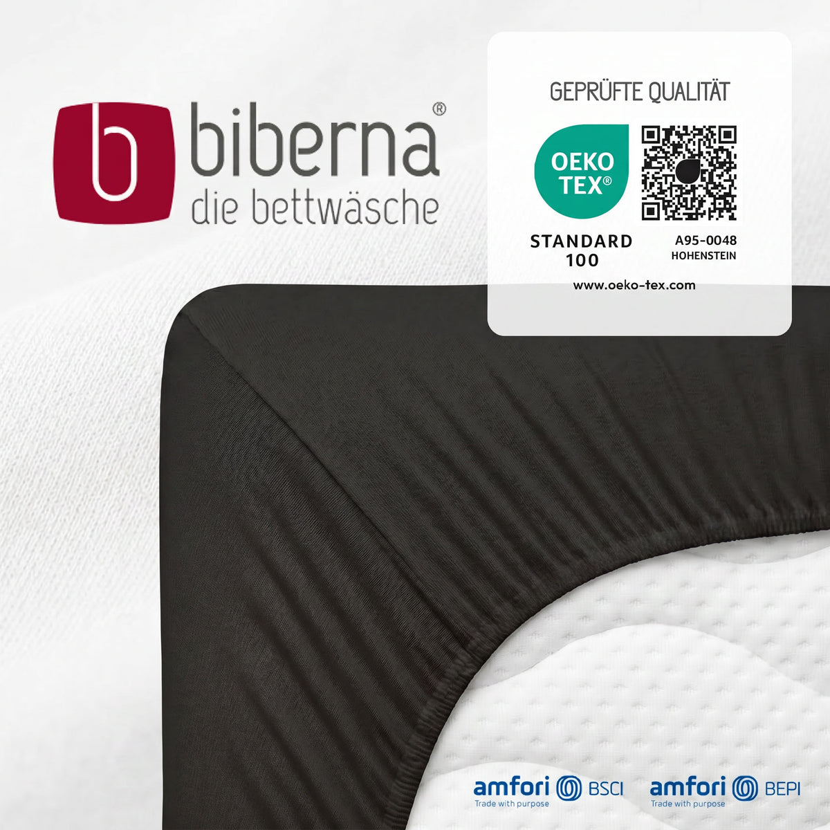 biberna Jersey-Elastic Spannbetttuch – geprüfte Qualität, OEKO-TEX Standard 100