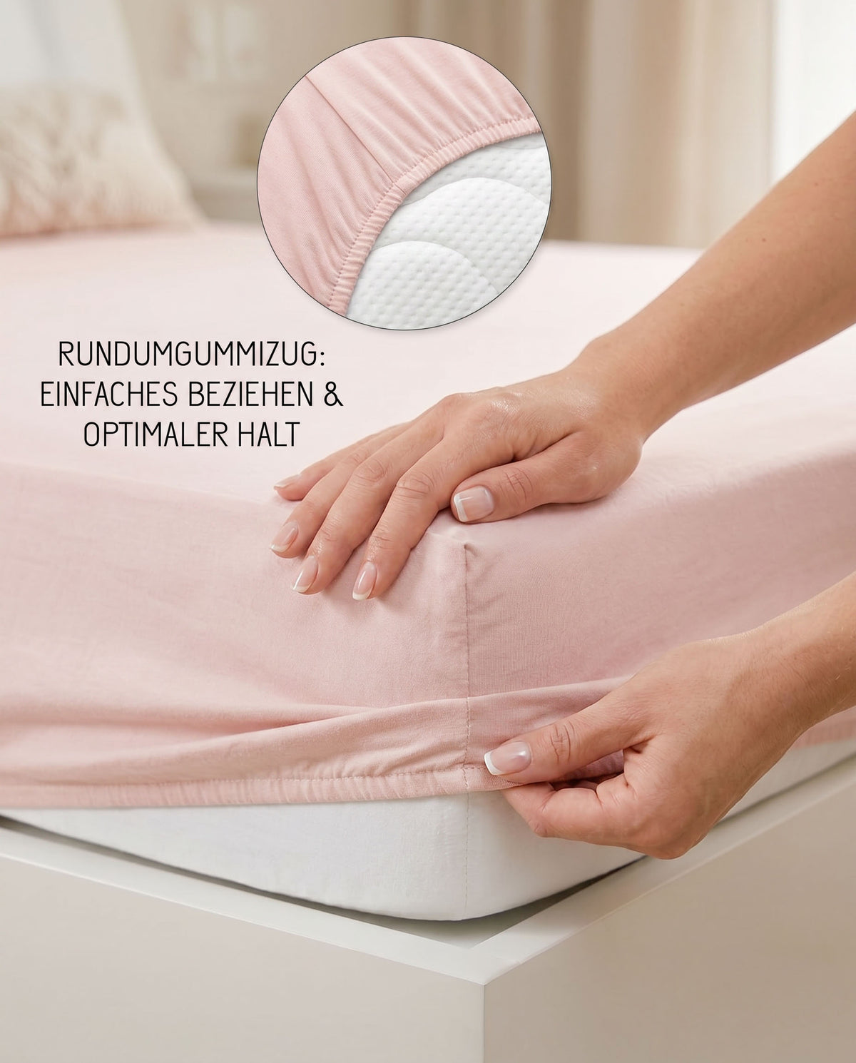 biberna Jersey-Elastic Spannbetttuch – Rundumgummizug für optimalen Halt