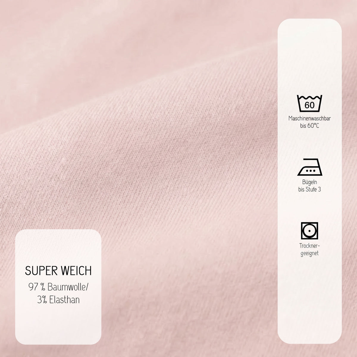 biberna Jersey-Elastic Spannbetttuch – Materialdetail Rose
