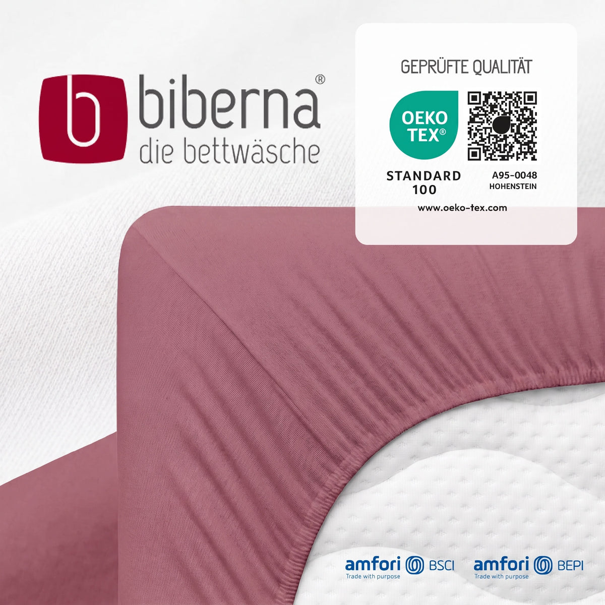 biberna Jersey-Elastic Spannbetttuch – geprüfte Qualität, OEKO-TEX Standard 100