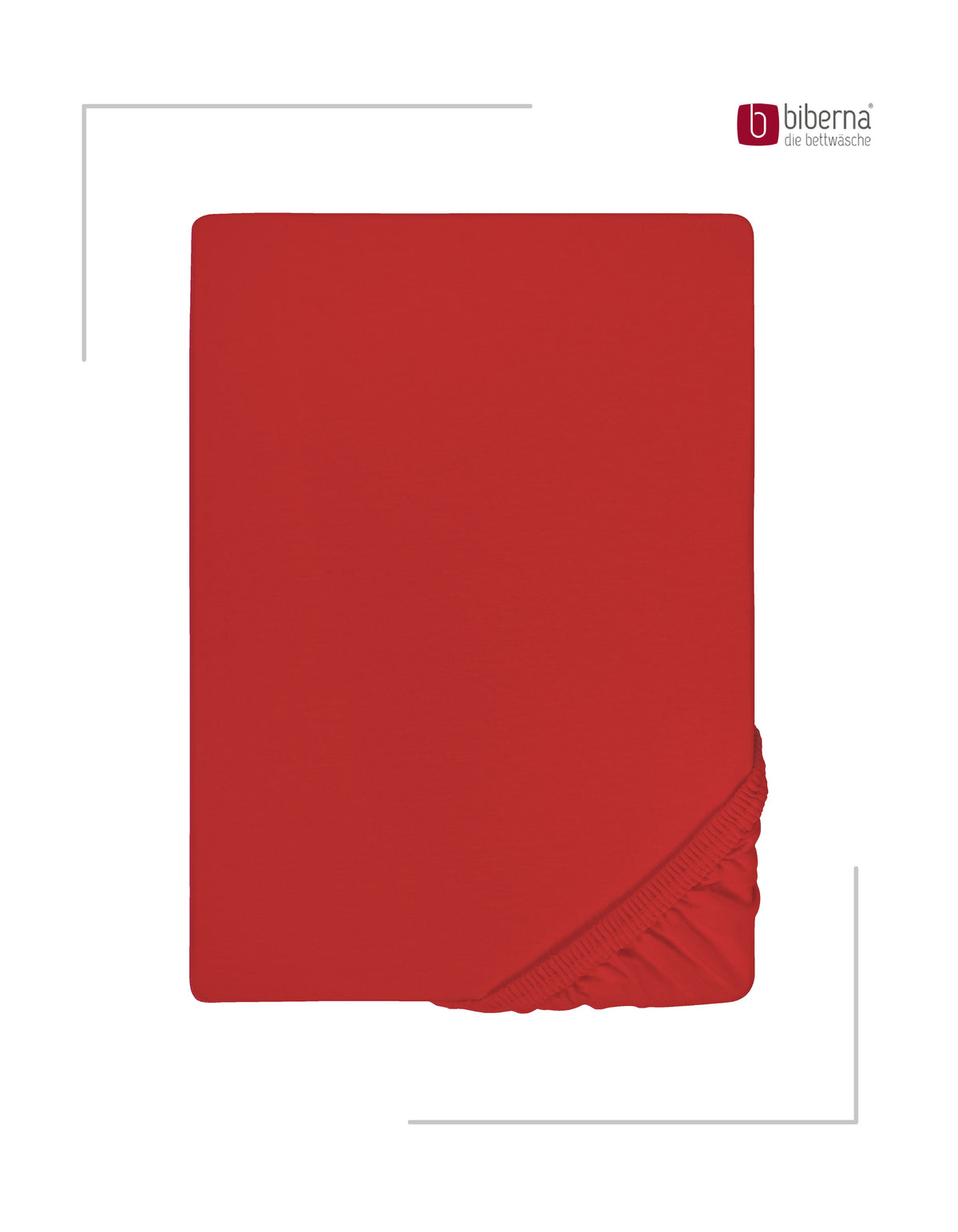 biberna Jersey-Elastic Spannbetttuch – Rot, Produktansicht