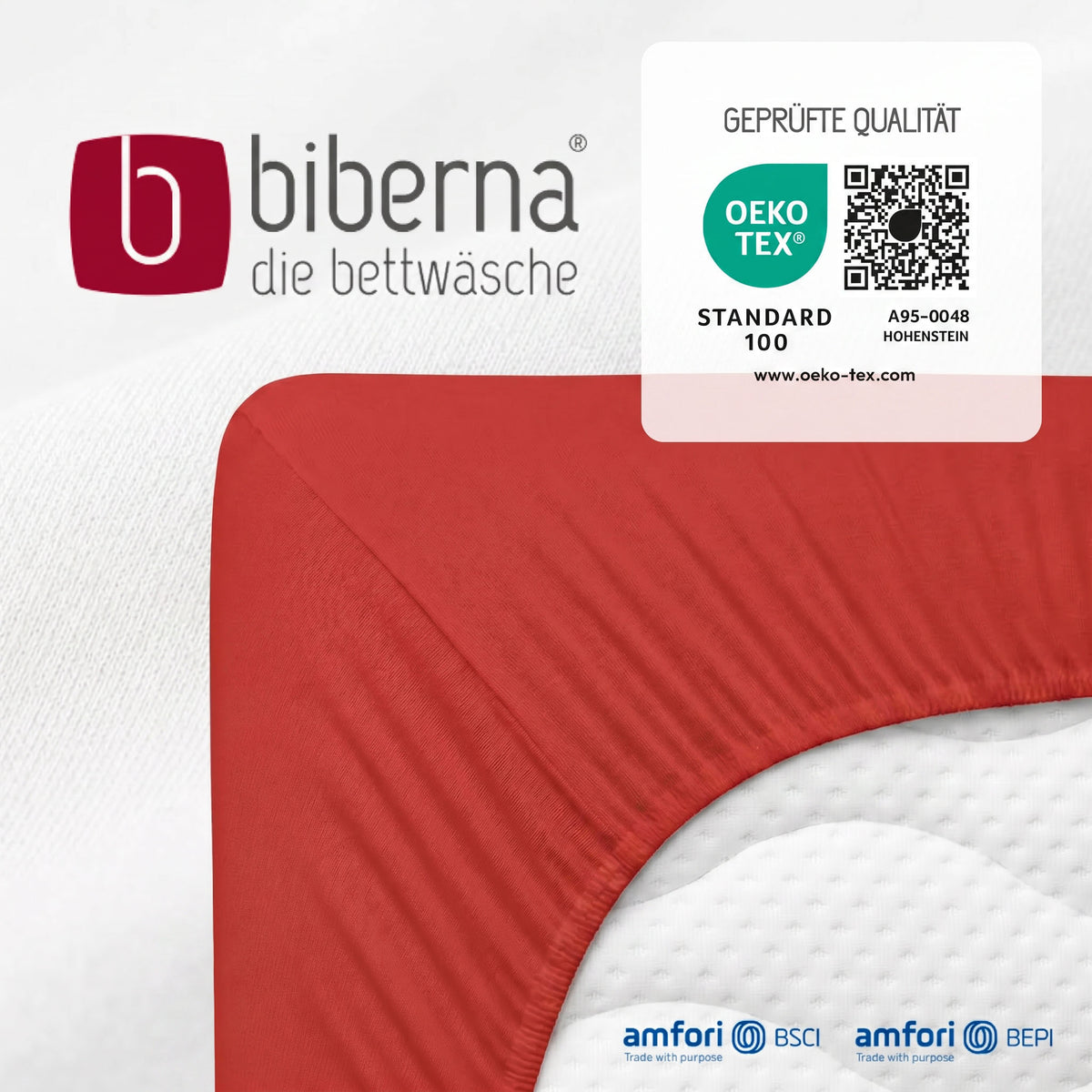 biberna Jersey-Elastic Spannbetttuch – geprüfte Qualität, OEKO-TEX Standard 100