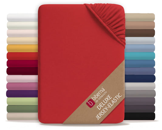 biberna Jersey-Elastic Spannbetttuch – Rot