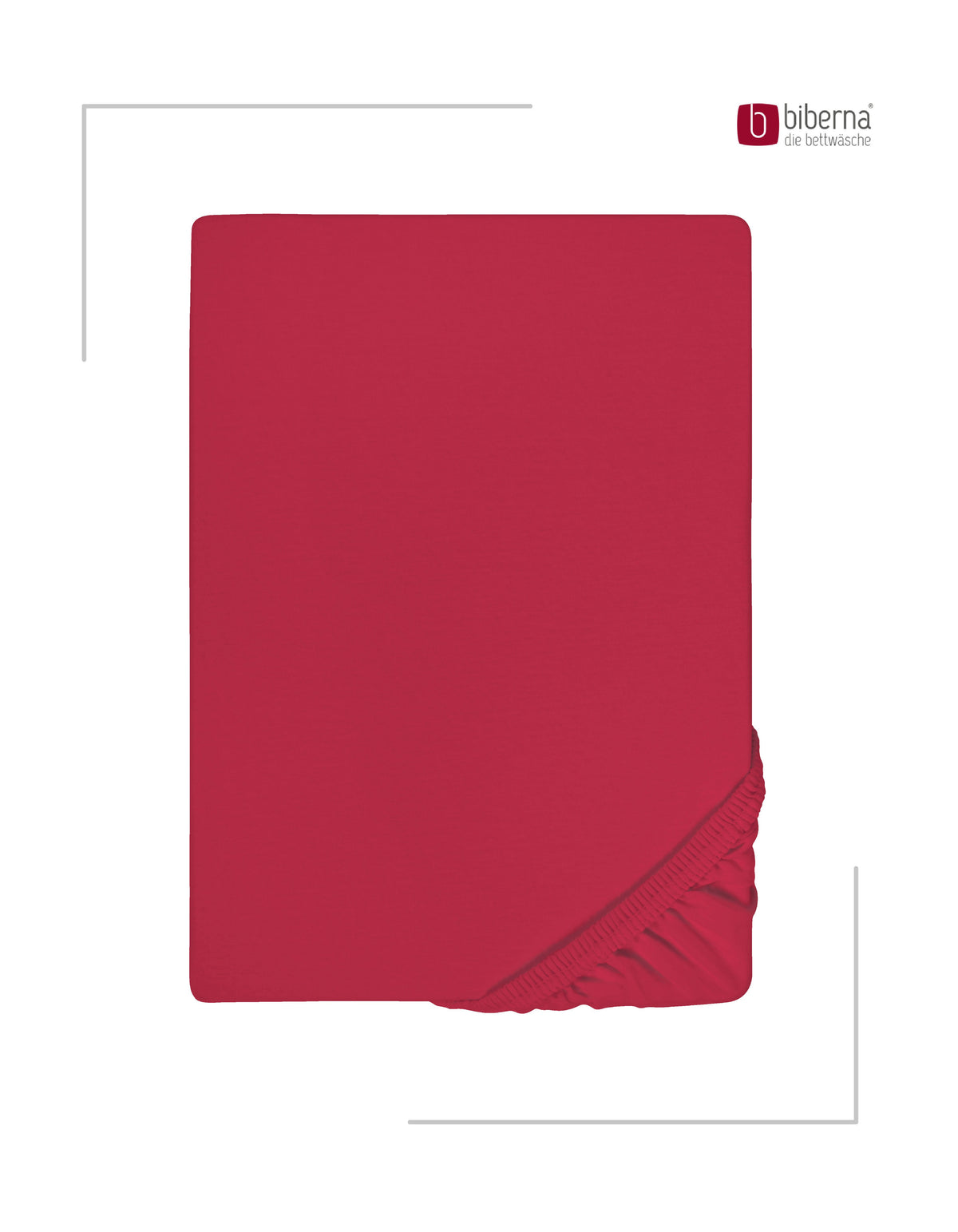 biberna Jersey-Elastic Spannbetttuch – Rubin, Produktansicht