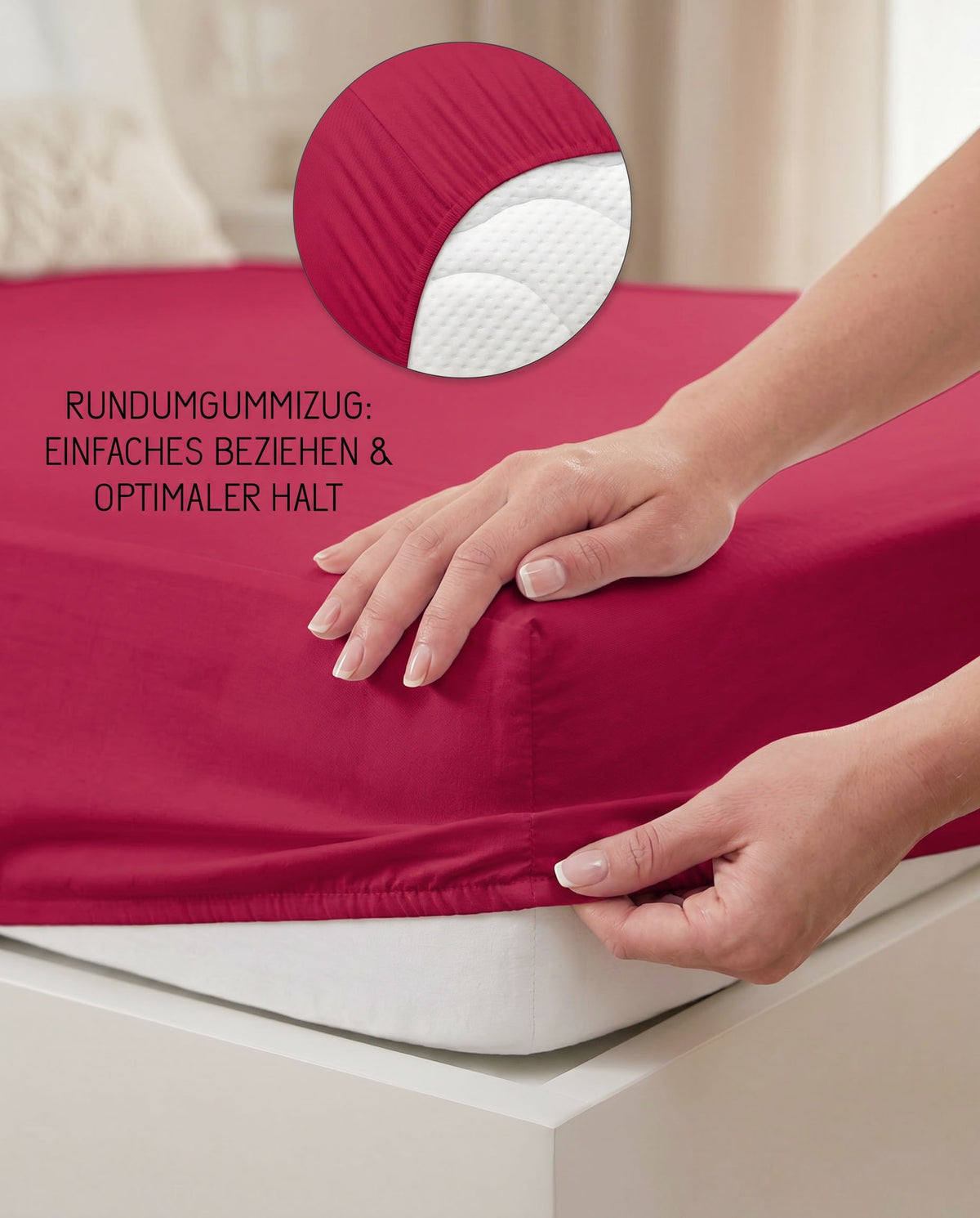 biberna Jersey-Elastic Spannbetttuch – Rundumgummizug für optimalen Halt