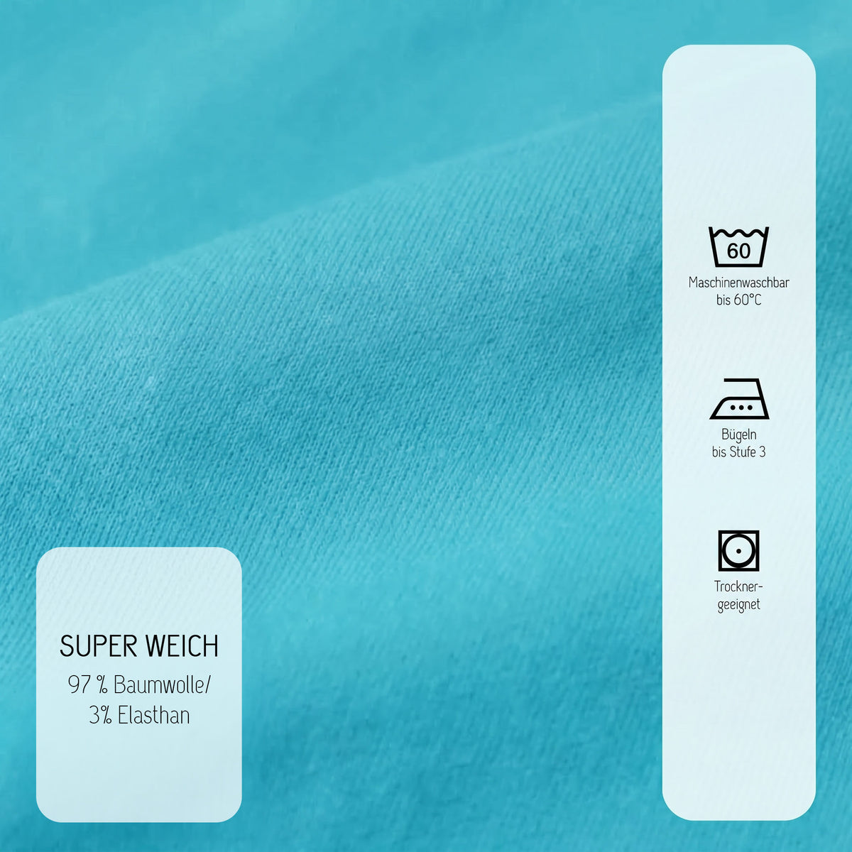 biberna Jersey-Elastic Spannbetttuch – Materialdetail Türkis