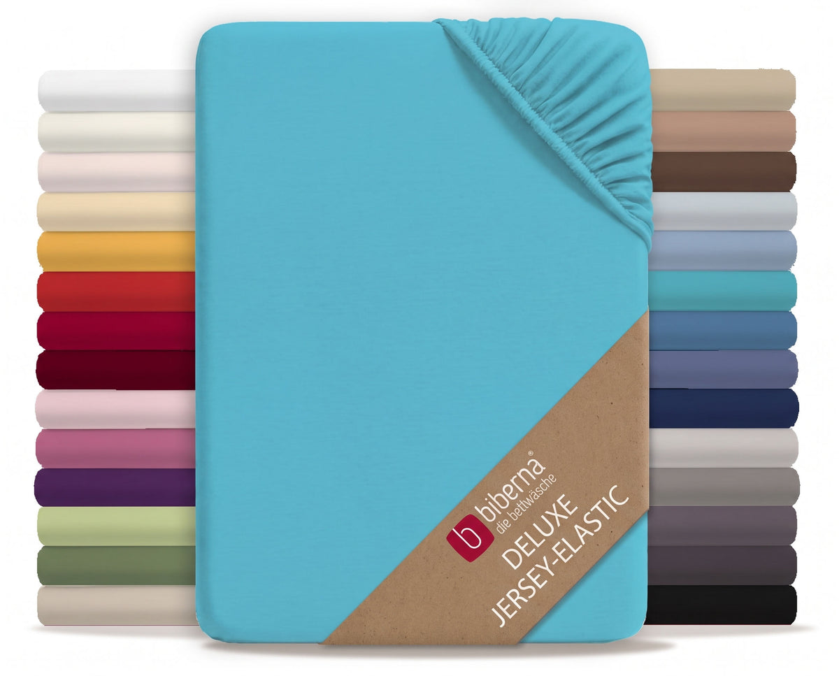 biberna Jersey-Elastic Spannbetttuch – Türkis