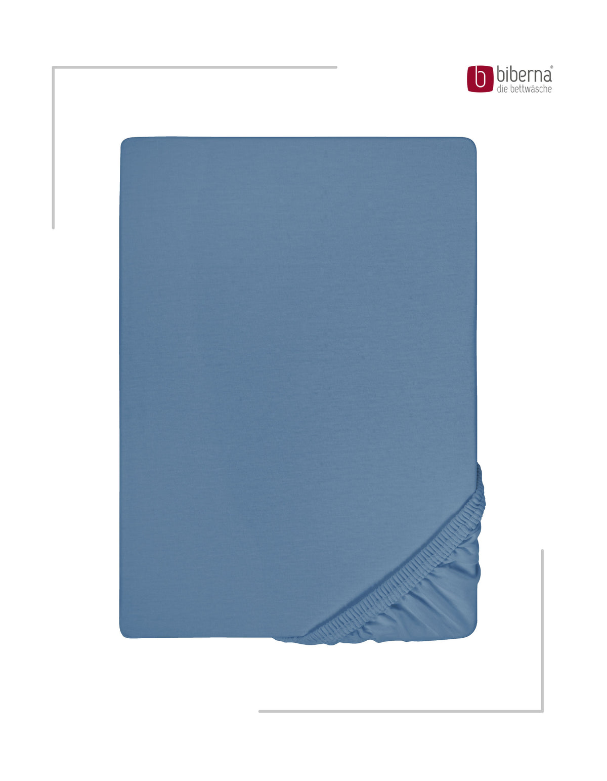 biberna Jersey-Elastic Spannbetttuch – Azurblau, Produktansicht