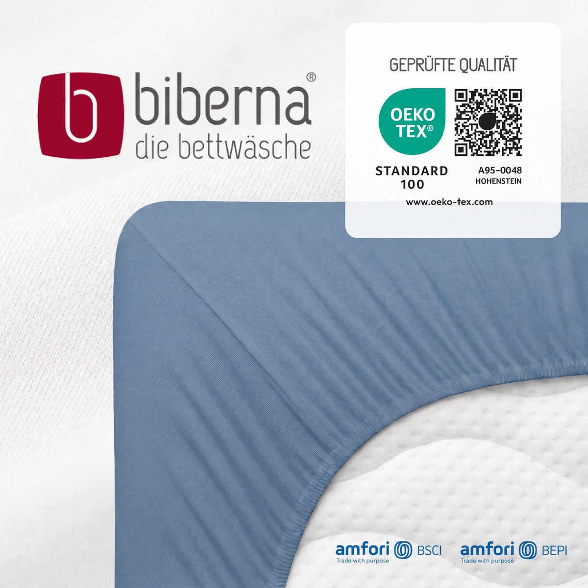 biberna Jersey-Elastic Spannbetttuch – geprüfte Qualität, OEKO-TEX Standard 100