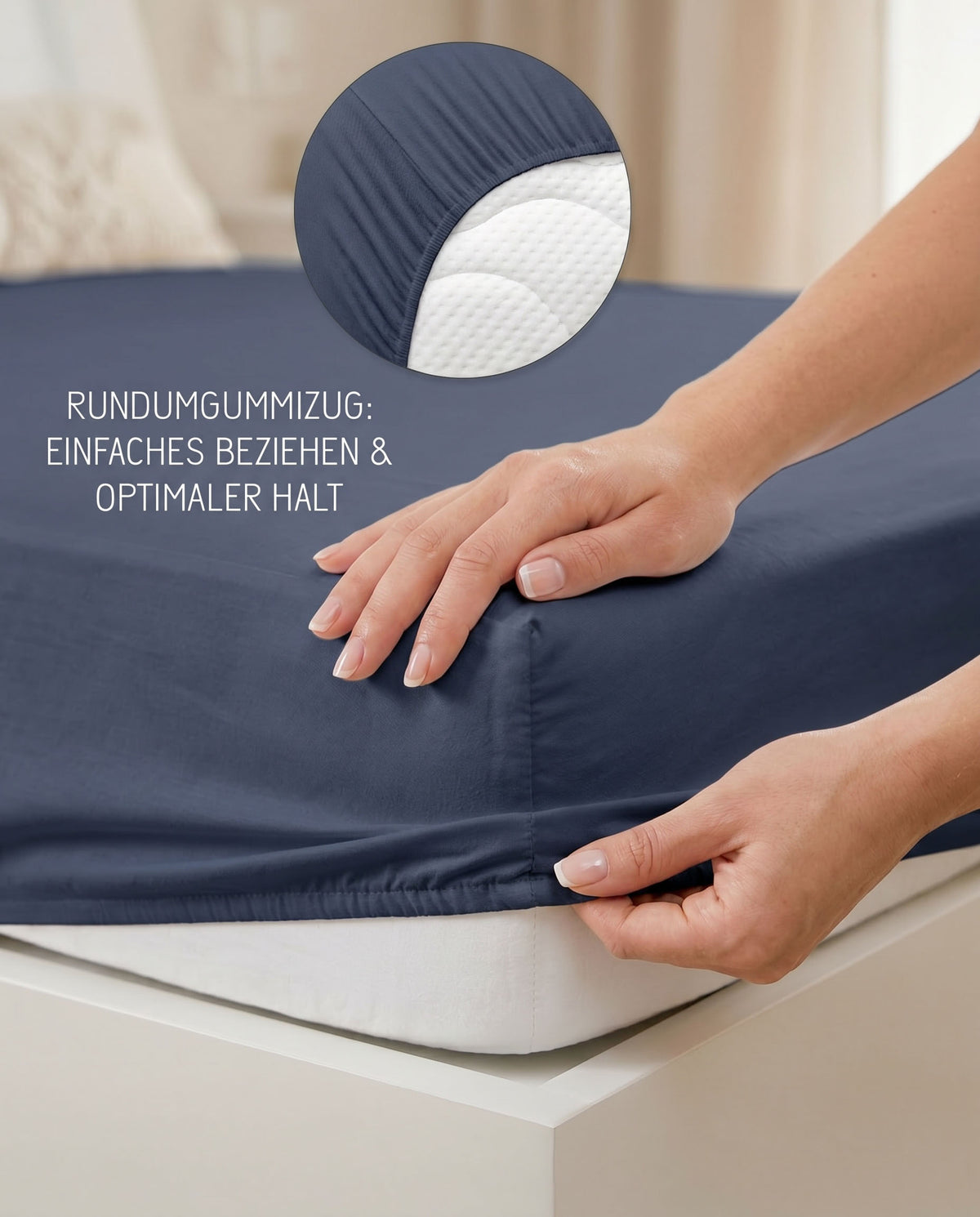 biberna Jersey-Elastic Spannbetttuch – Rundumgummizug für optimalen Halt