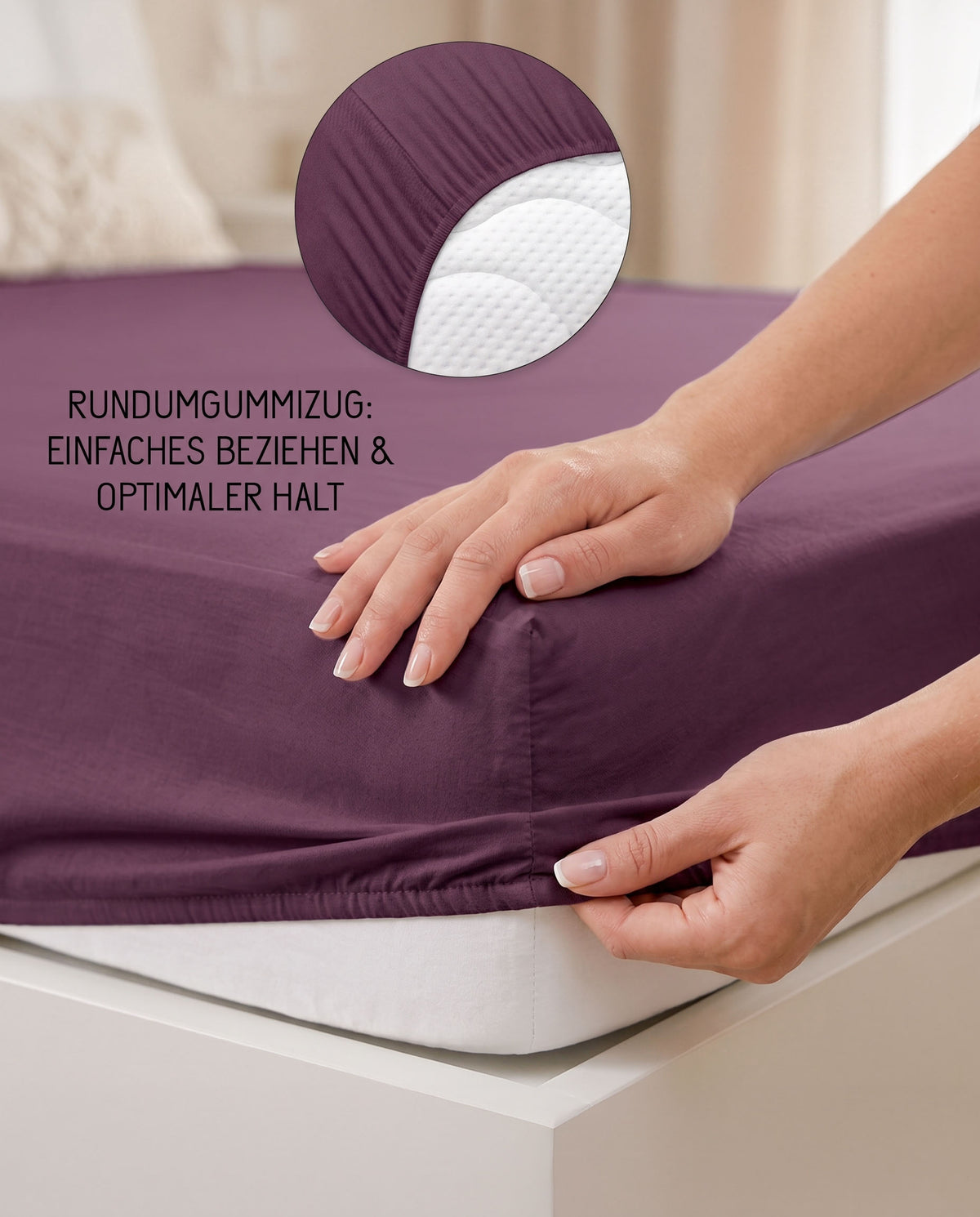 biberna Jersey-Elastic Spannbetttuch – Rundumgummizug für optimalen Halt