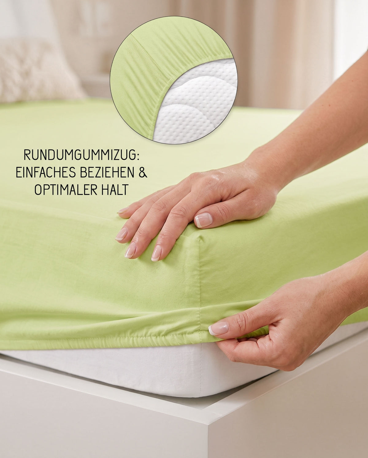 biberna Jersey-Elastic Spannbetttuch – Rundumgummizug für optimalen Halt