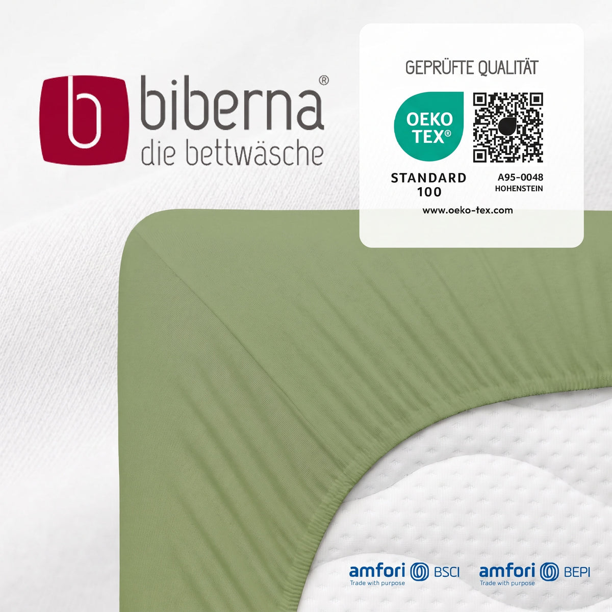biberna Jersey-Elastic Spannbetttuch – geprüfte Qualität, OEKO-TEX Standard 100