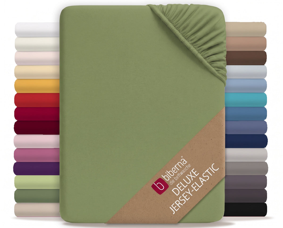 biberna Jersey-Elastic Spannbetttuch – Fichte