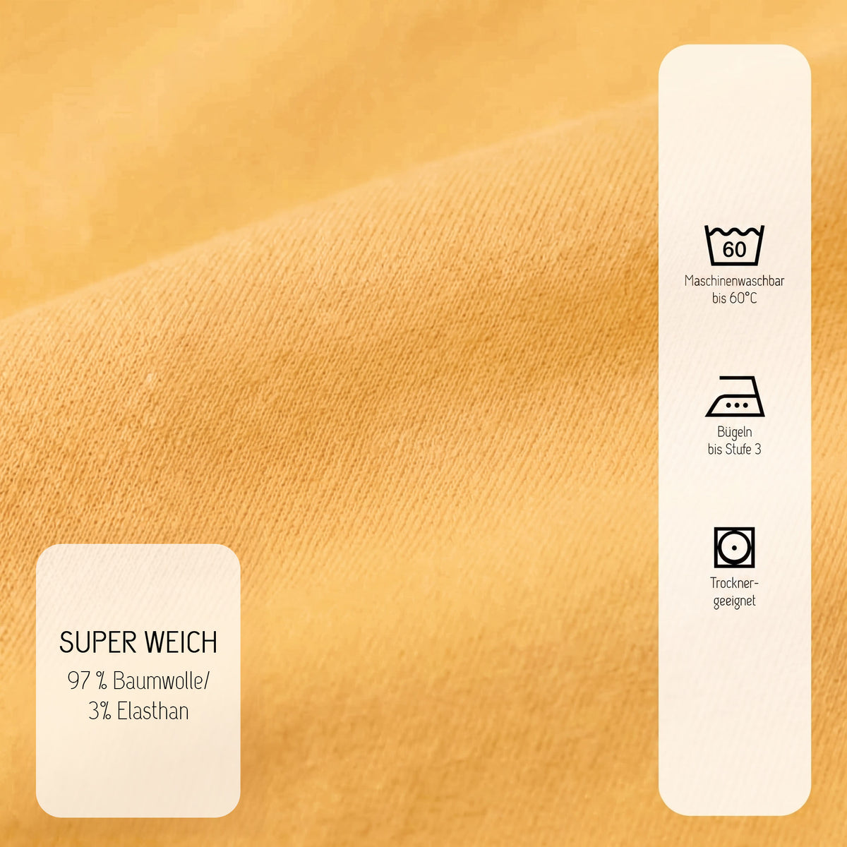 biberna Jersey-Elastic Spannbetttuch – Materialdetail Honig