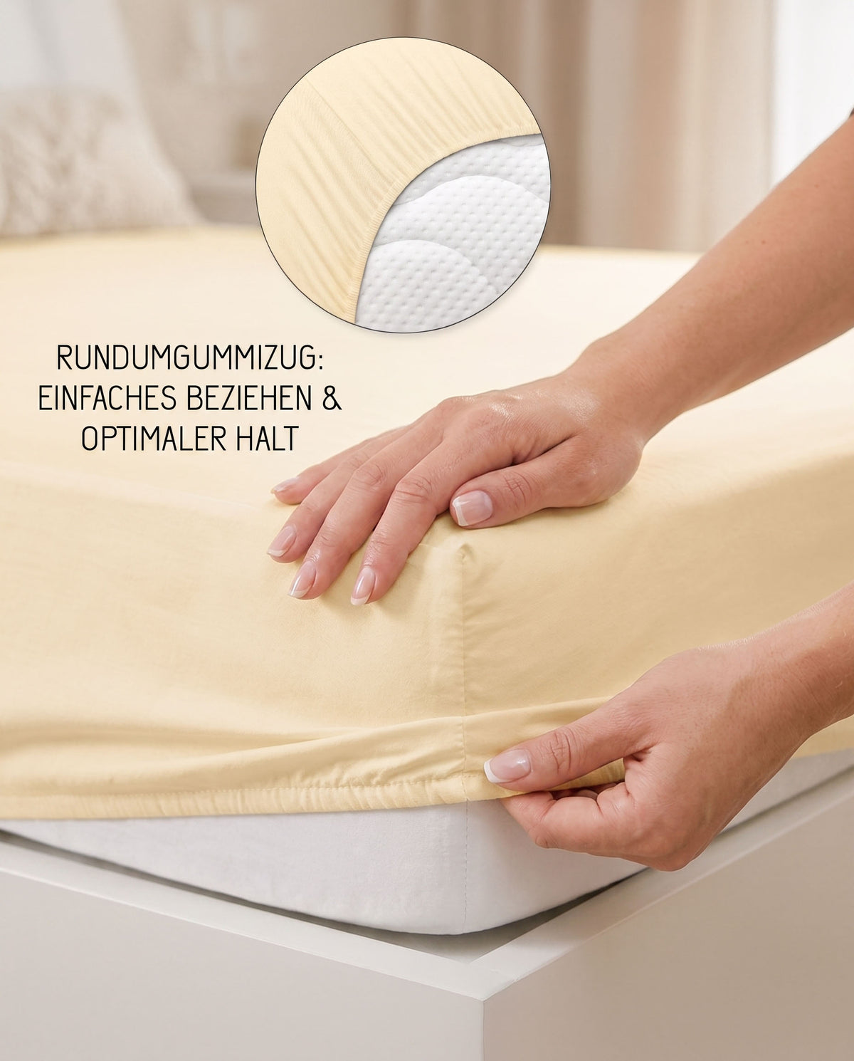 biberna Jersey-Elastic Spannbetttuch – Rundumgummizug für optimalen Halt
