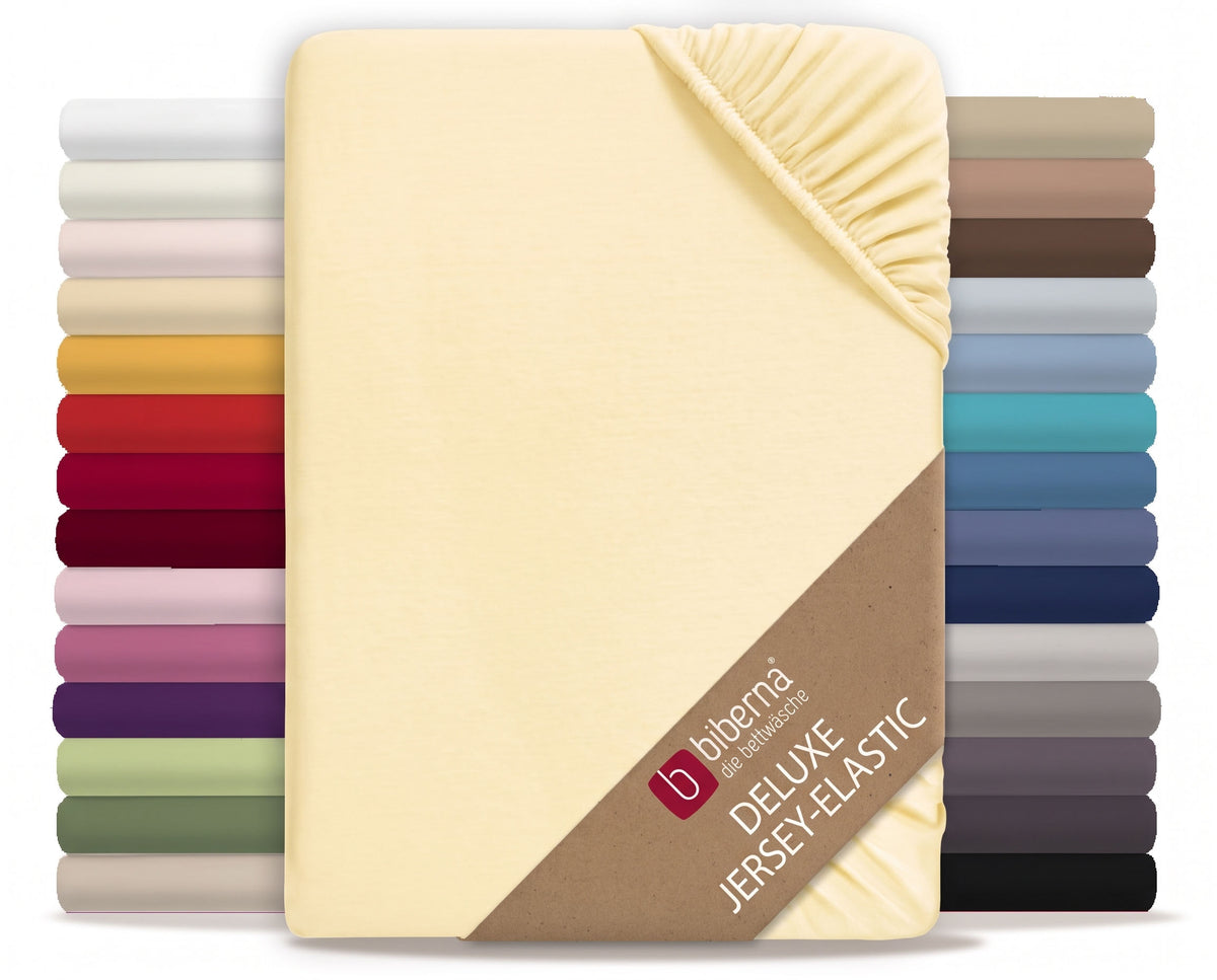 biberna Jersey-Elastic Spannbetttuch – Gelb