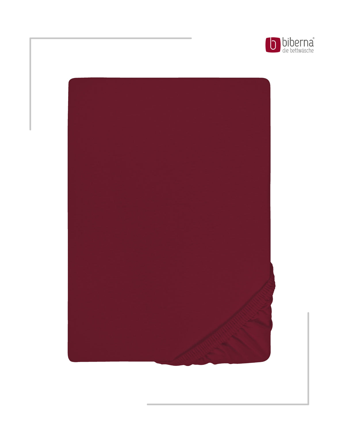 biberna Jersey-Elastic Spannbetttuch – Burgund, Produktansicht