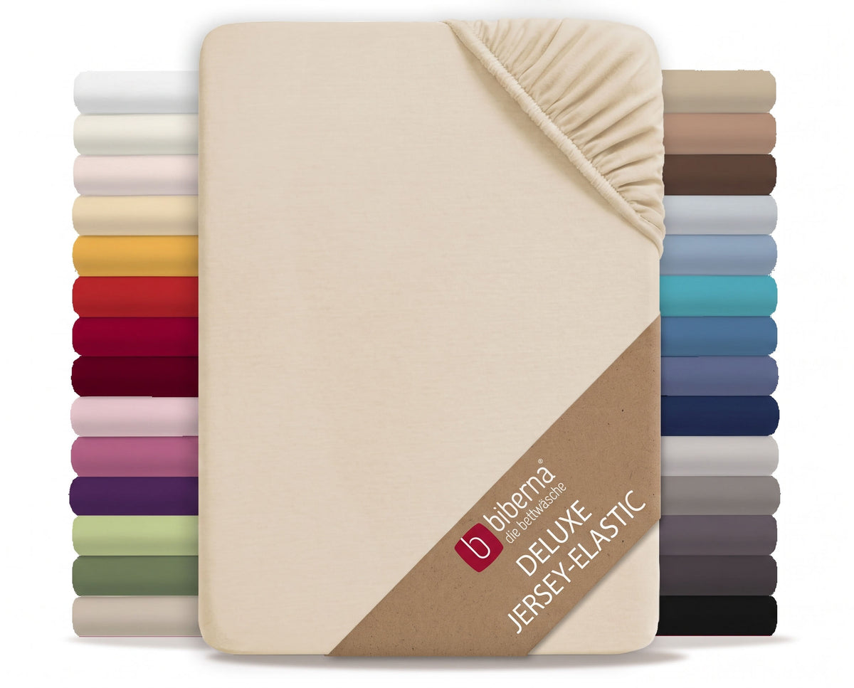 biberna Jersey-Elastic Spannbetttuch – Kitt