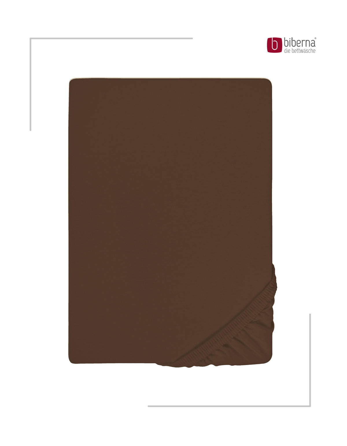 biberna Jersey-Elastic Spannbetttuch – Topas / Mocca, Produktansicht