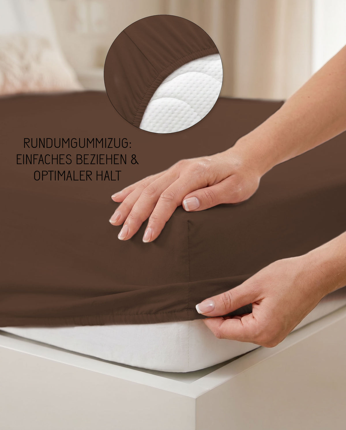 biberna Jersey-Elastic Spannbetttuch – Rundumgummizug für optimalen Halt