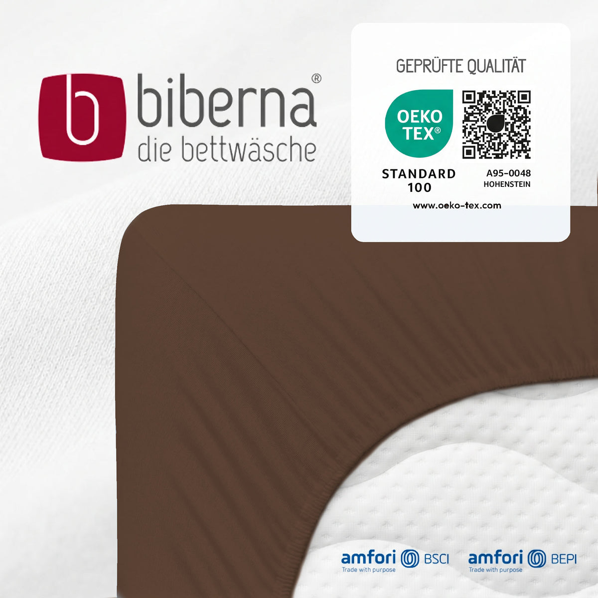 biberna Jersey-Elastic Spannbetttuch – geprüfte Qualität, OEKO-TEX Standard 100