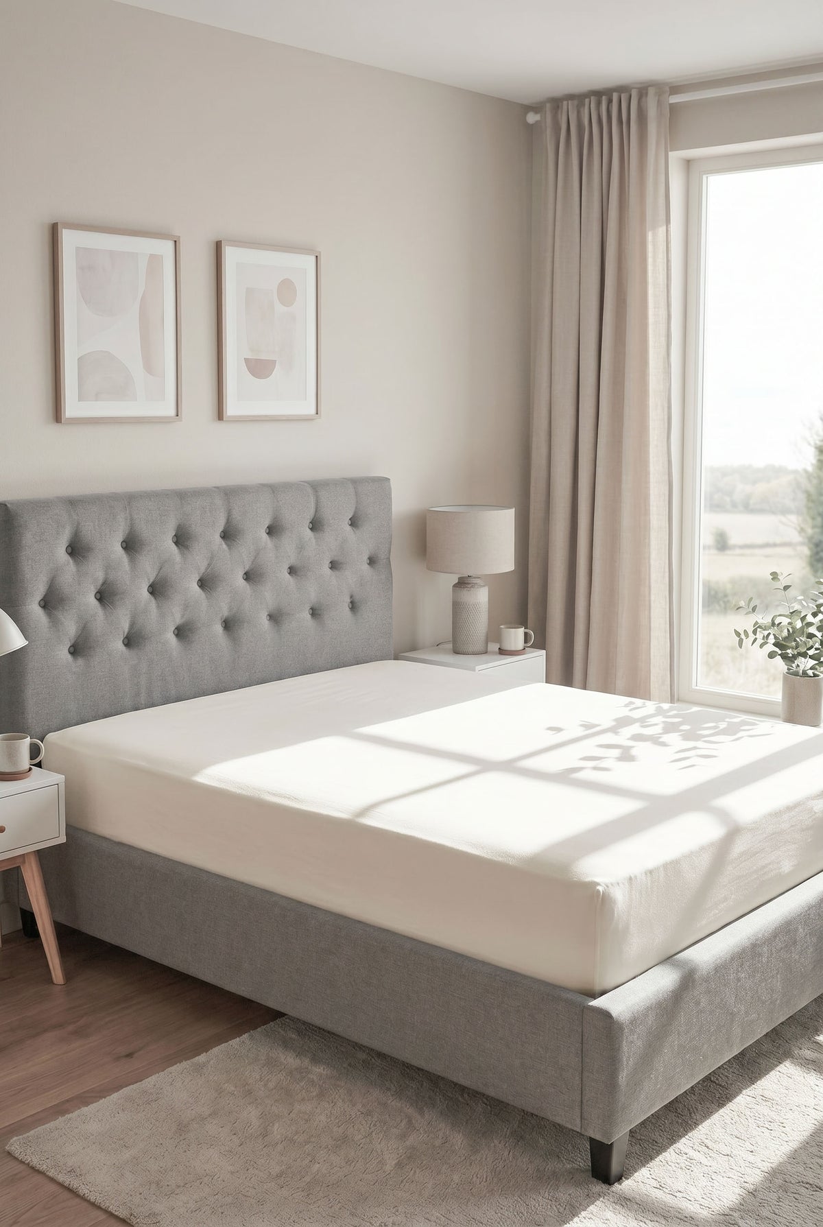 biberna Jersey-Elastic Spannbetttuch – Natur im Schlafzimmer