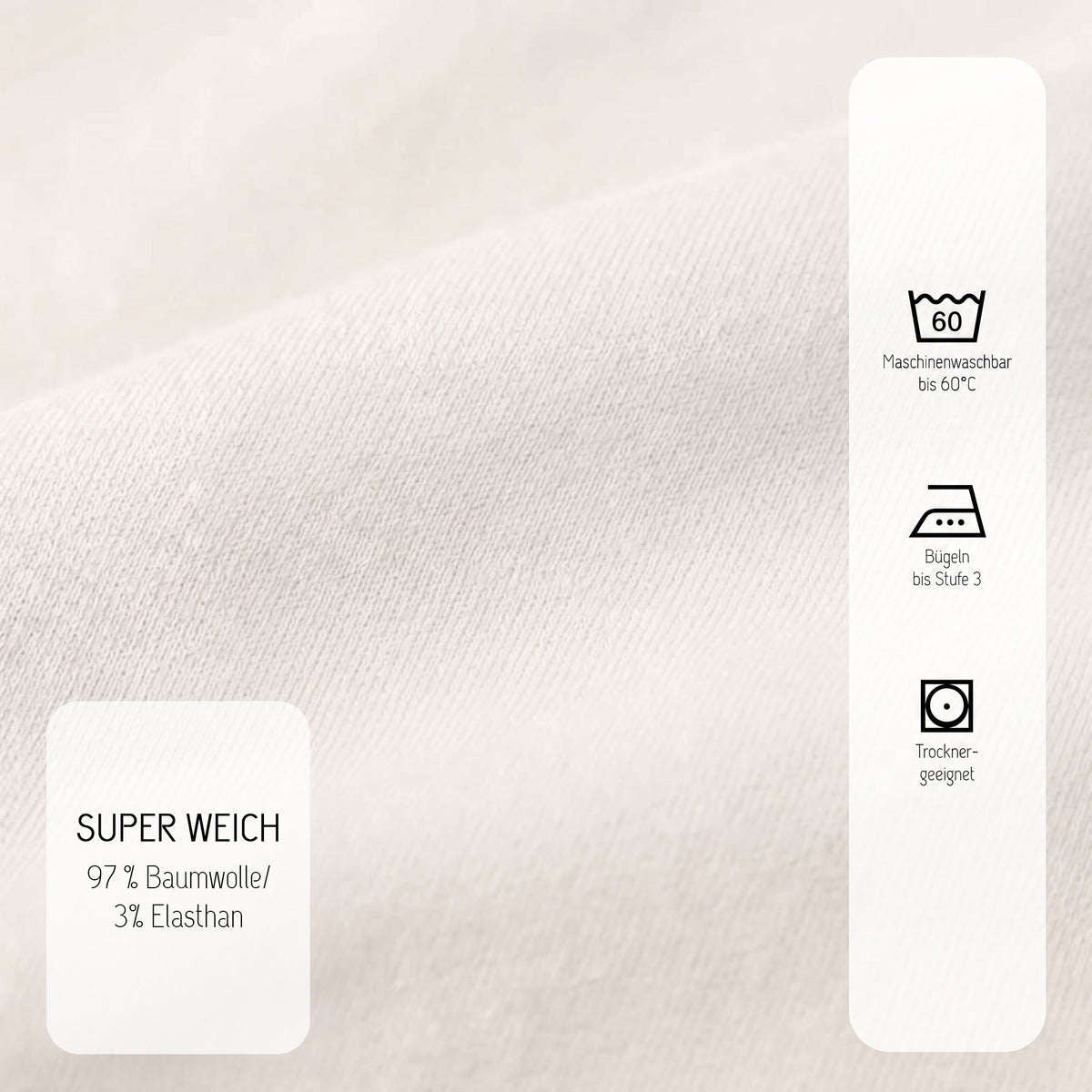 biberna Jersey-Elastic Spannbetttuch – Materialdetail Natur