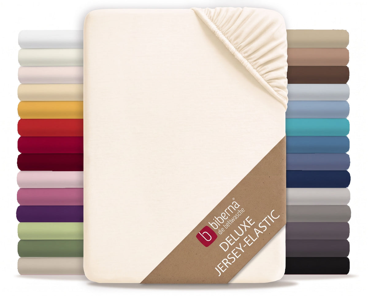 biberna Jersey-Elastic Spannbetttuch – Natur